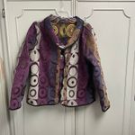 Winding River Jacket Women Large CAFE Print Geometric Tapestry Reversible USA Photo 1