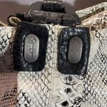 Jessica Simpson Handbag Large Black And White Vegan Croc Embossed Leather Photo 8