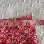 SheIn Ditsy Floral Ruffle Trim Wrap Knot Skirt Red and White Size L Photo 5