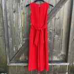 Vince Camuto Like New  Poppy Red Crepe Cropped Inseam Jumpsuit Size 2 Photo 7