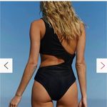 Beach Riot Celine Cutout One-Shoulder Swimsuit - Black - M Photo 1