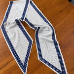 Vera Neumann Vintage Blue and White Polka Dot Pointed Skinny Scarf Photo 7