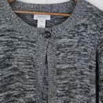 Susan Bristol White Label Womens Large Cardigan Sweater Metallic Minimalist Goth Photo 1