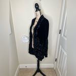 Johnny Was NTM:  Black Velvet Embroidered Floral Open Front Cardigan Size M Photo 8
