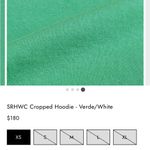 Sporty & Rich SRHWC Cropped Hoodie Verde/White size medium like new Green Photo 3
