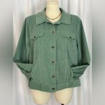 Source Unknown Caribbean Joe Sage Green Corduroy Button-up Women's Jacket (1013) Photo 5