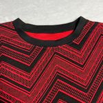 Women's Crewneck Chevron Sweatshirt Size Medium Trendy Colorful Casual Y2K Red Photo 2