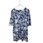 RipSkirt Sleep Shirt Tropical Palms Navy Size XL/XXL Bamboo Cotton Loungewear Blue Photo 2