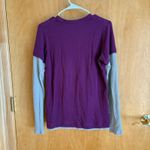 Nike VTG Sportswear Women's Purple Grey Long Sleeve Layered T Shirt Size M Photo 4