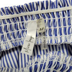 Mirror Image Top Size Medium Woman's Off Shoulder Blouse 3/4 Sleeves Embroidered Flowers Floral Embroidery Blue Photo 4