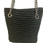Kurt Geiger  Chelsea raffia Tote Bag with matted gun metal strap Photo 2