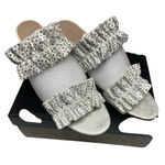 Charles David New Charles by  Women's 12M Faux Suede White Rhinestone Sandals Photo 0