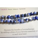 NWT Essential Energy Stones/Lava Rocks Diffuser Set Of 2 Stretch 6" Bracelets Blue Photo 3