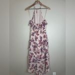 EXPRESS  Y2K Pink Purple Tiered Floral Halter Maxi Dress with Ruffles size Small Photo 10