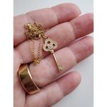 Tiffany & Co. 18k Yellow Gold Diamond Key Pendant Necklace with Box Photo 7