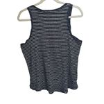 Nicole Miller  Women's Sz M Tank Top Striped Sleeveless Round Neck White Blue Photo 4