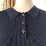 GU (Uniqlo) x Rokh Ribbed Polo 3/4 Sleeve Sweater in Black Size L Photo 4