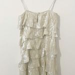 Loeffler Randall  Silk Metallic Tiered Dress Cocktail Size 4 Photo 5