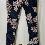 Free People Floral Print Blue ivory orange Corduroy Pants Jeans 26 Rare Photo 0
