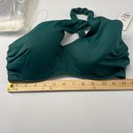 Shade & Shore  Lightly Lined One Shoulder Bikini Top Womens 34DD Teal Keyhole Photo 8