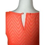 J.Crew Neon Orange Sleeveless chiffon Womens 4 Mini Dress in zigzag Beach Style Photo 10