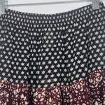 Raga Black and Oxblood Flirty Boho Mini Skirt NWT Size XS Boho Print Full Skirt Photo 1
