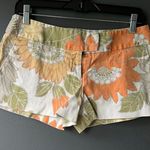 Lux Vintage Vibe Floral Print Summer Shorts Orange Size 8 Photo 0