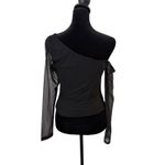 Princess Polly  One Shoulder Long Sleeve‎ Mesh Top Size 4 Black Whimsigoth Fairy Photo 3