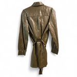 ZARA  Olive Faux Leather Belted Mini Dress- Size Small Photo 3