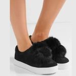 Sam Edelman Black suede women Faux Fur platform Leya Sneakers size 10 Photo 0