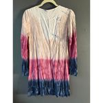 Blue Blush  Boho Tie-Dye Long Sleeve Dress Photo 4