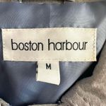 Boston Harbour Lined Blue Gray Button Front Genuine Leather Jacket Sz M Indie Size M Photo 4