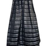 Theia Stripe Jacquard Full Ball Gown Sz 14 Black Silver Maxi Dress Event Gala Photo 10