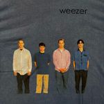 Weezer Blue Mineral Wash Self Titled Album Rock Band T-Shirt Size L Photo 1