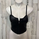 No Boundaries Faux leather black corset crop top Photo 0