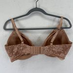 Victoria's Secret  Plunge Bra 36DD Beige Floral Lace Gold‎ Hardware Lingerie Photo 2