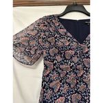 Madewell  Orchard Flutter-Sleeve Dress Floral Mix Navy Blue Pink Size 0‎ Boho Photo 2