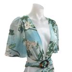 L'atiste by Amy Blooming Gardenia Green Floral Cutout Ruffle Maxi Maxi Dress L Size L Photo 2