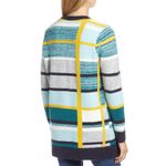 1901 Small  Abstract Plaid Button Front Cardigan Sweater Photo 1