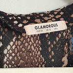 Glamorous  Silk Over Size Loose Fit Animal Snake Skin Print Blouse Medium 6 Photo 4