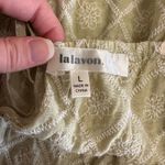 Lalavon Embroidered‎ Sage Green Lace Trim Peplum Tank Top Size Large Photo 1