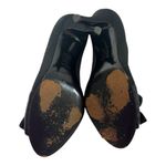 Nina Pump 3 1/2” Heel Black Satin Ruffle Peep Toe Closed Back Women’s Size 7.5M Photo 7