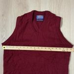 Pendleton Vtg ‎ 100% Lambswool Sweater Vest Burgundy Sleeveless Knitwear Preppy Photo 2