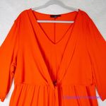 Eloquii New!  orange red tie‎ front V neck bell sleeve dress, size 20 Photo 1