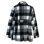 A Byer A. Byer Plaid Coat Womens M Black White Gray Classic Preppy Winter Old Money Photo 4