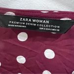 ZARA  burgundy and white polka dot wrap crop top size small Photo 7