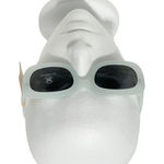 True Craft Small Rectangle Sunglasses Light Blue Transparent Frame Black Lenses Photo 0