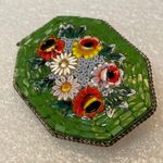Antique Flower Mosaic Italy Brooch Photo 2