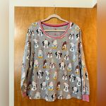 Disney  Pajama Top Shirt Holiday Christmas Desserts Mickey Minnie Mouse NWT XL Photo 0