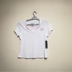 True Religion  Women Tropical Denim neck tee Sz‎ large True Logo V Tee white Photo 1